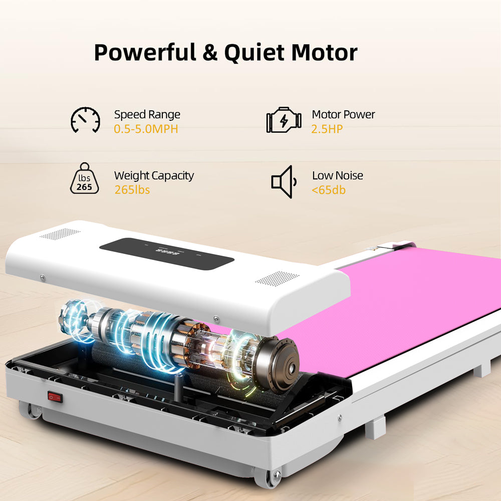 Pink Under Desk Treadmill with Remote Control