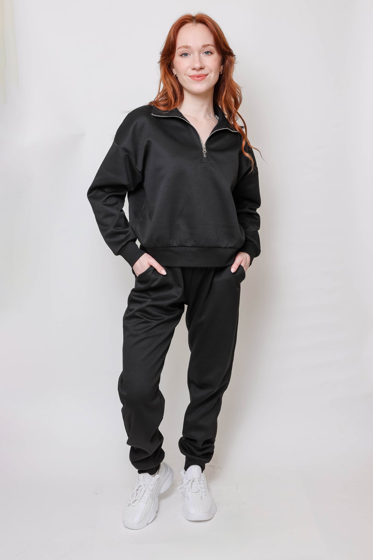 Women's Quarter-Zip Pullover & Jogger Set