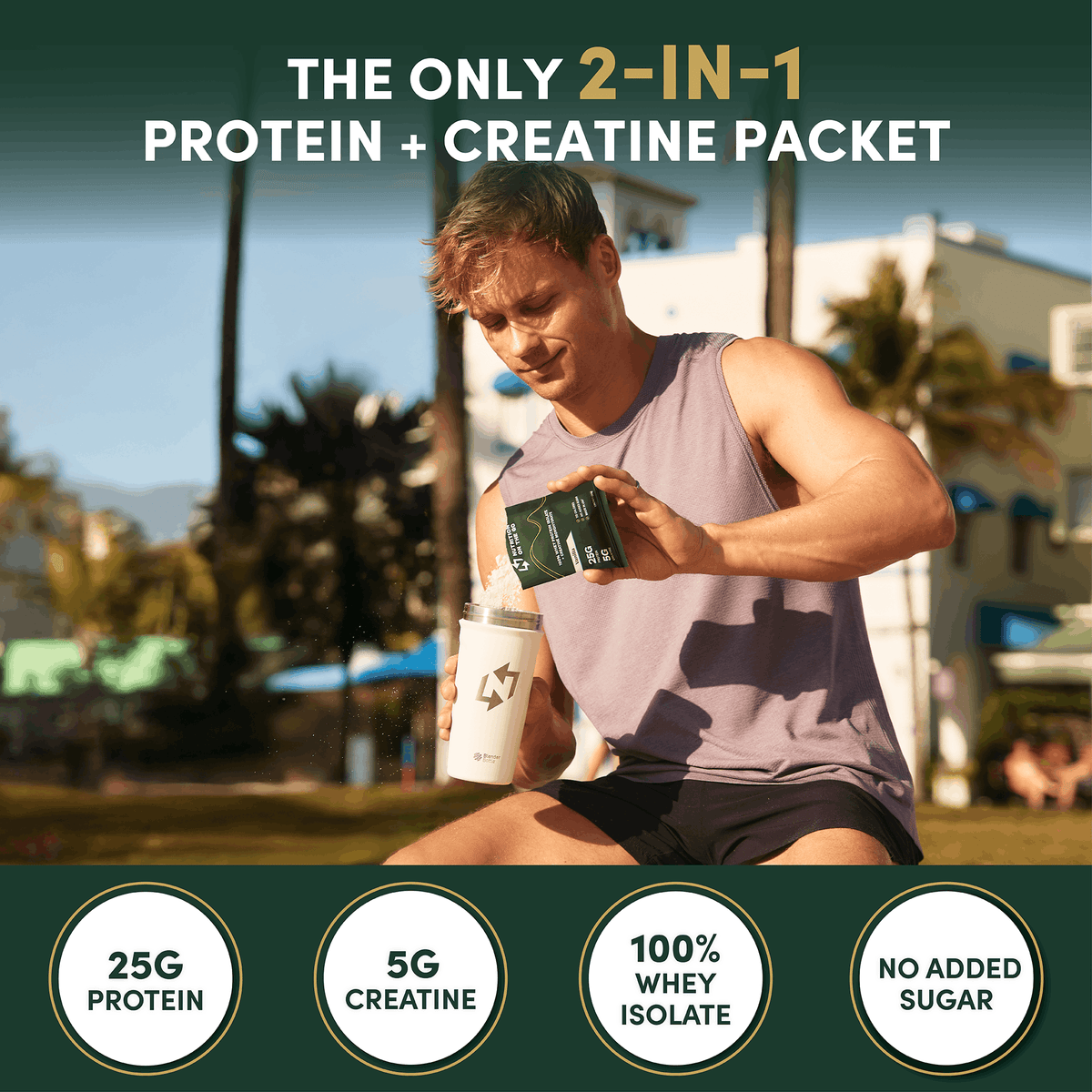 2-in-1 Whey Protein Isolate Creatine Packets