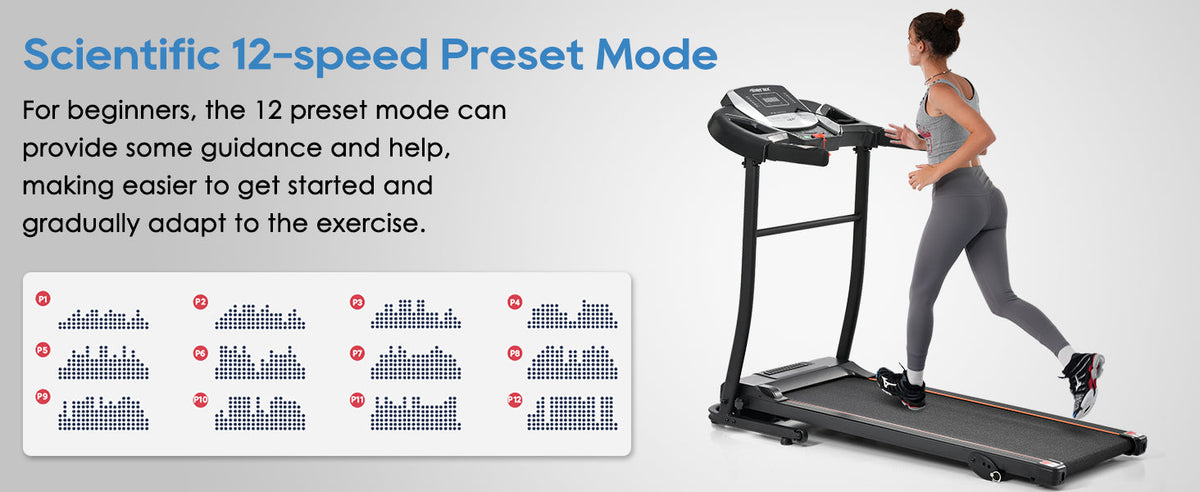 Folding Treadmill with Pulse Sensor and Programs