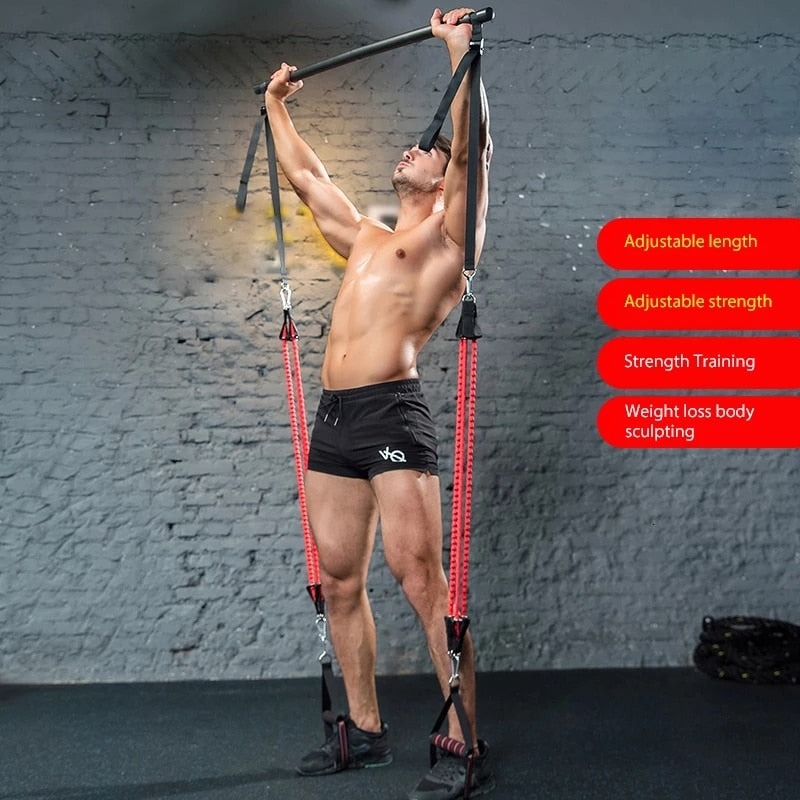 Resistance Band Pilates Stick Exercise Bar