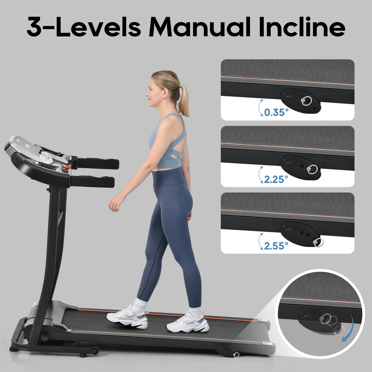 Folding Treadmill with Pulse Sensor and Programs