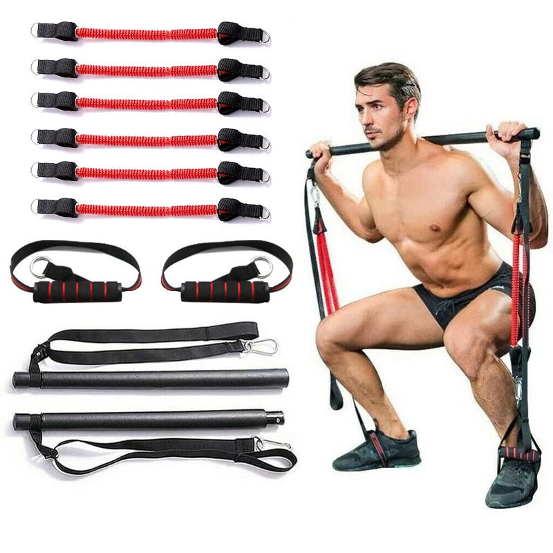 Resistance Band Pilates Stick Exercise Bar