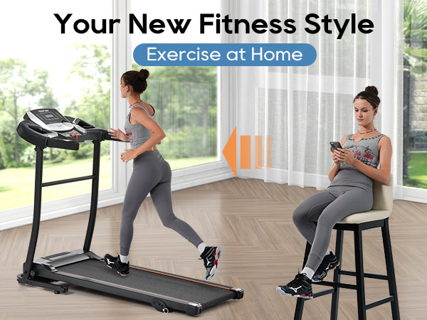 Folding Treadmill with Pulse Sensor and Programs