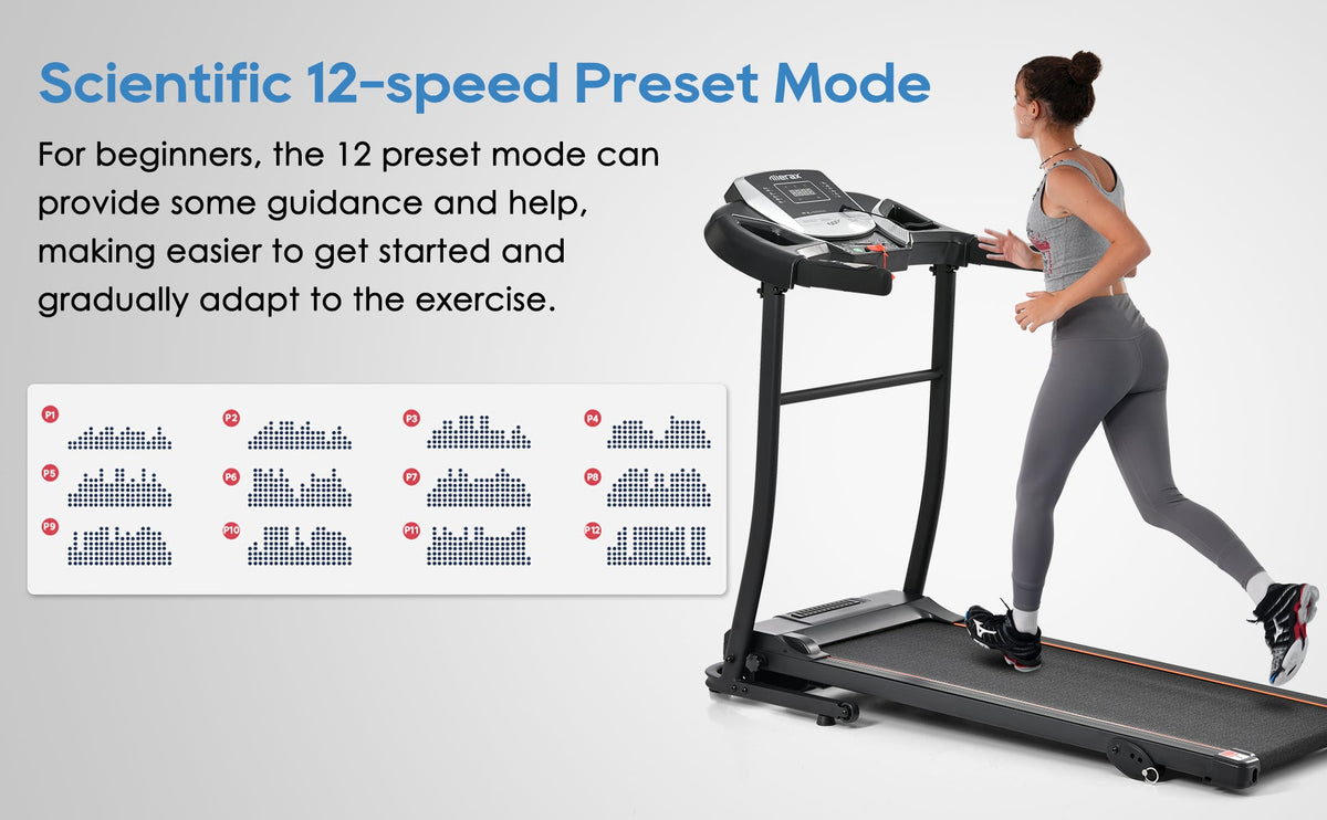 Folding Treadmill with Pulse Sensor and Programs