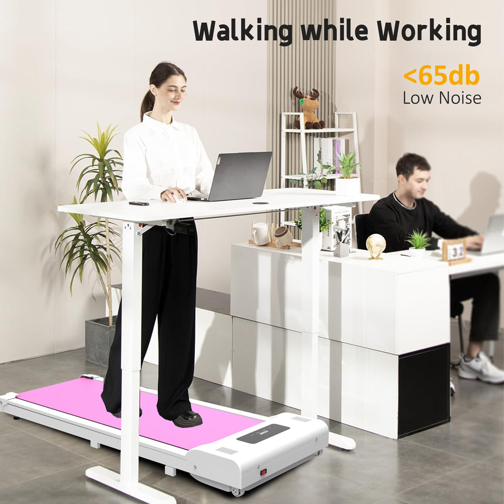 Pink Under Desk Treadmill with Remote Control