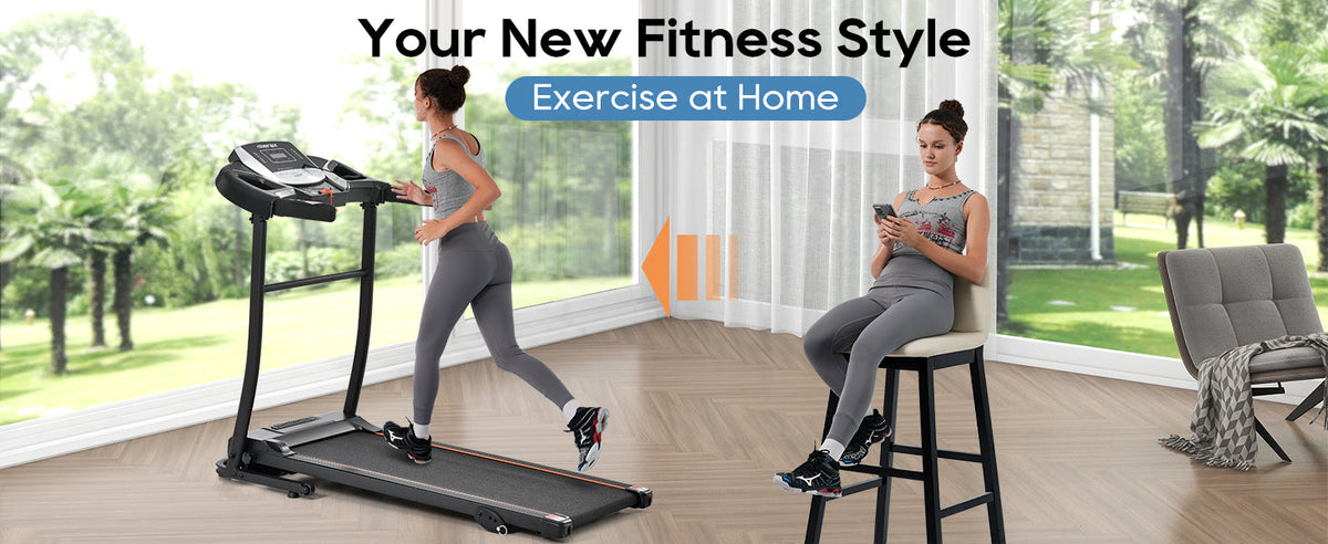 Folding Treadmill with Pulse Sensor and Programs