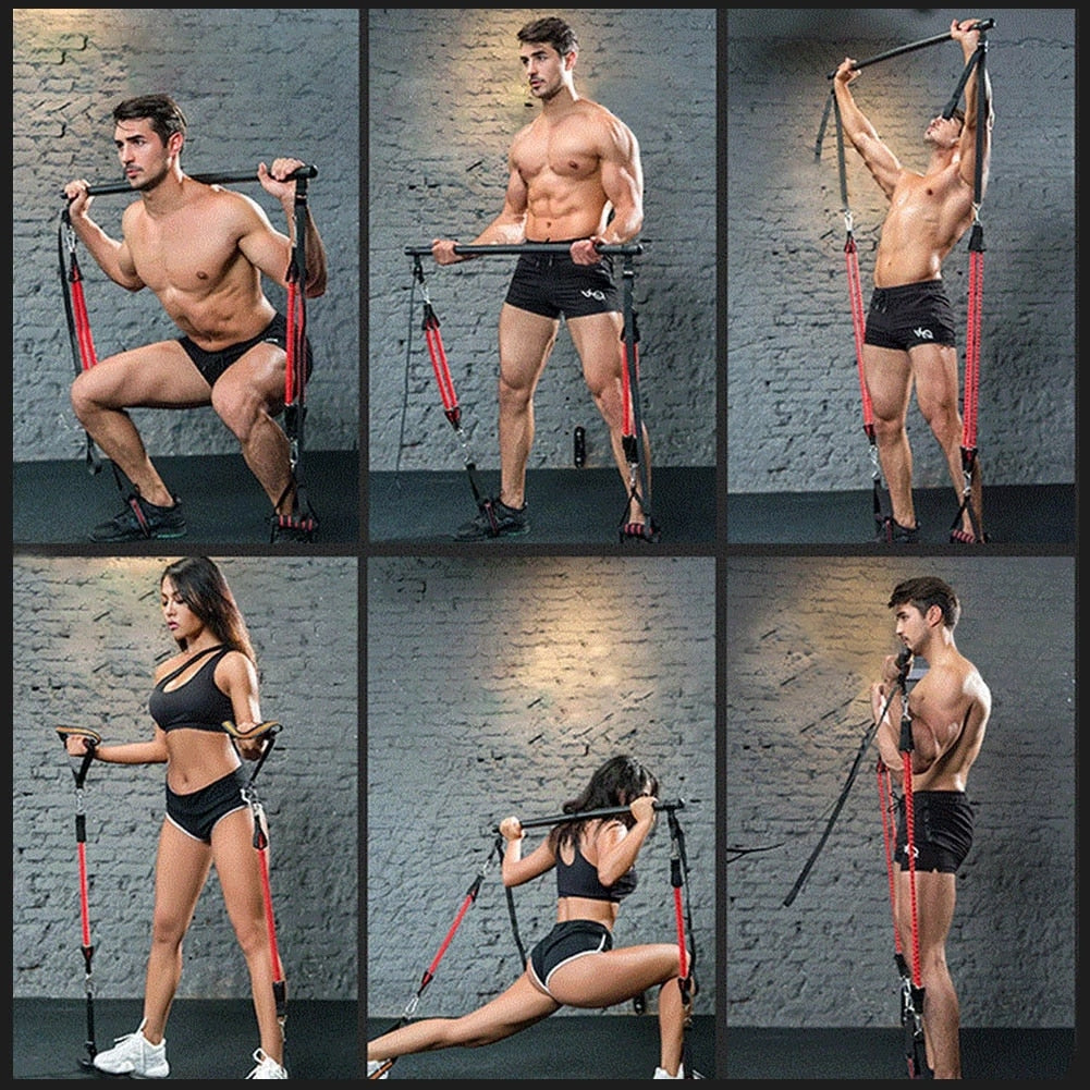 Resistance Band Pilates Stick Exercise Bar