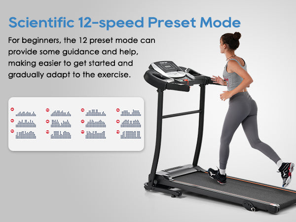 Folding Treadmill with Pulse Sensor and Programs