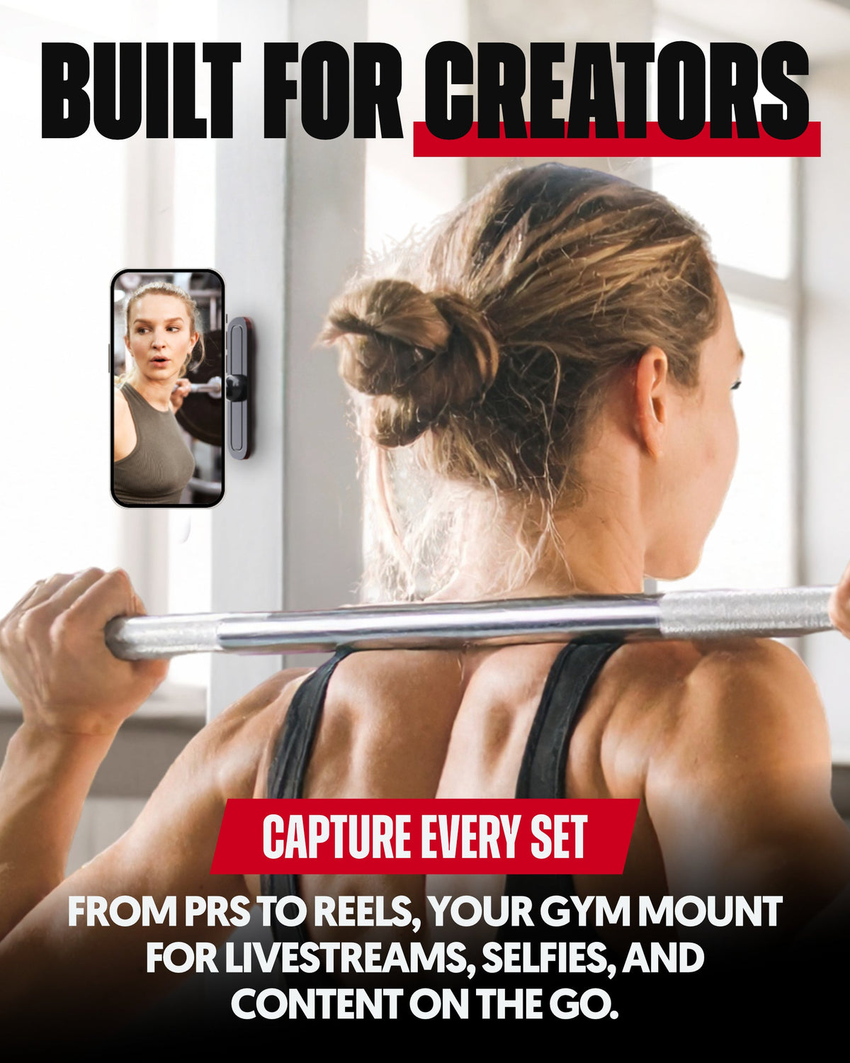 Magnetic Gym Phone Mount for MagSafe and Android