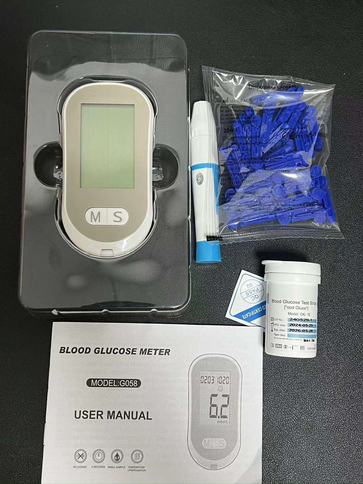 Easy-Use Digital Blood Glucose Meter with Strips
