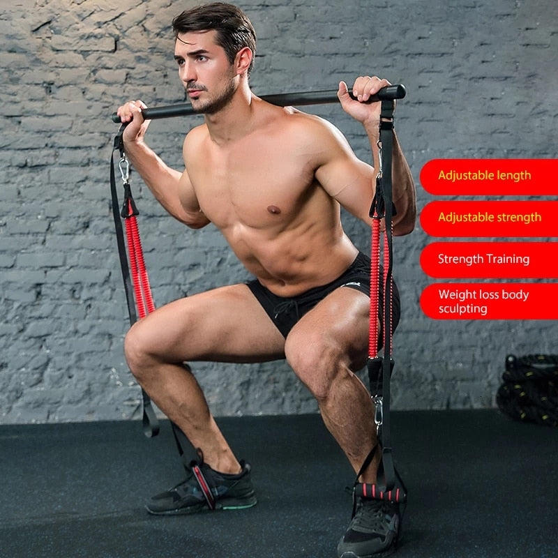 Resistance Band Pilates Stick Exercise Bar