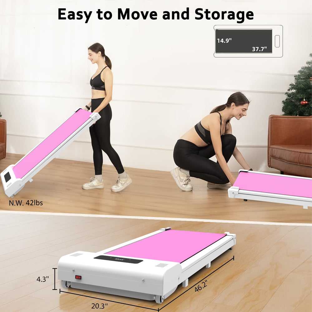 Pink Under Desk Treadmill with Remote Control