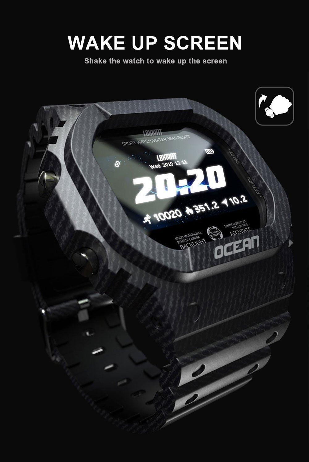 Military Ocean Army Smart Watch For Menand Woman For  Fitness and Sport With Tracker Blood Pressure Message Push Heart Rate Monitor and Clock Smartwatc For Android