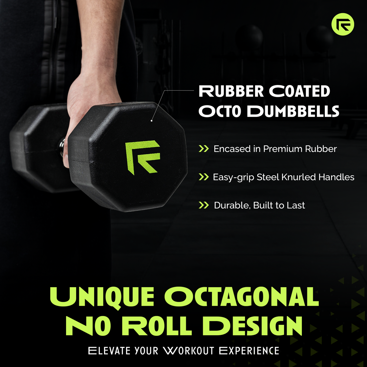 Octo Rubber Coated Individual Dumbbell