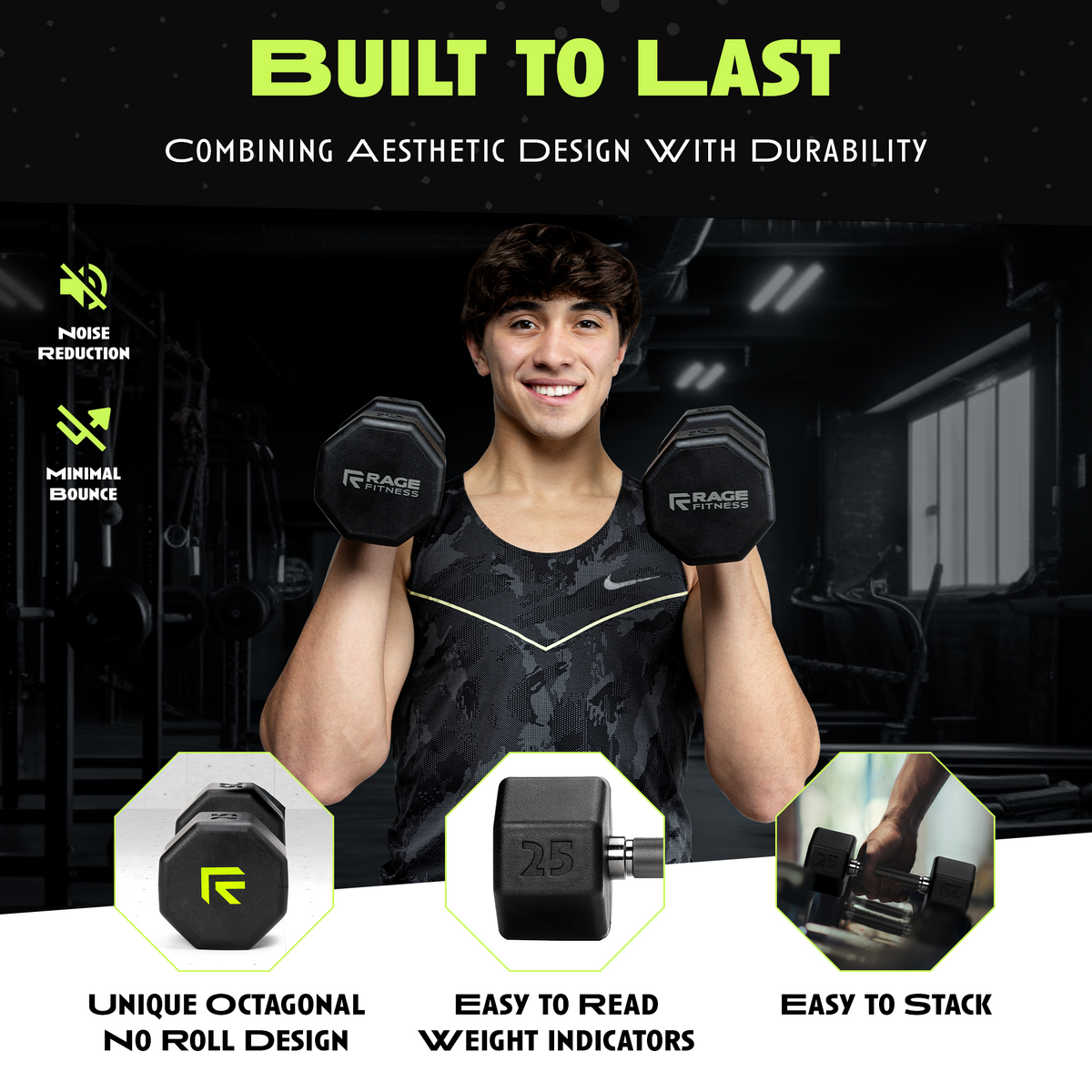 Octo Rubber Coated Individual Dumbbell