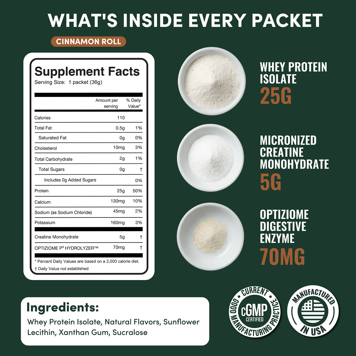 2-in-1 Whey Protein Isolate Creatine Packets