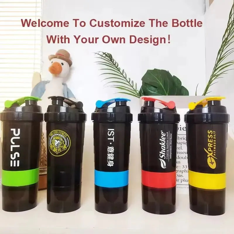3-Layer Protein Shaker Bottle Fitness Cup