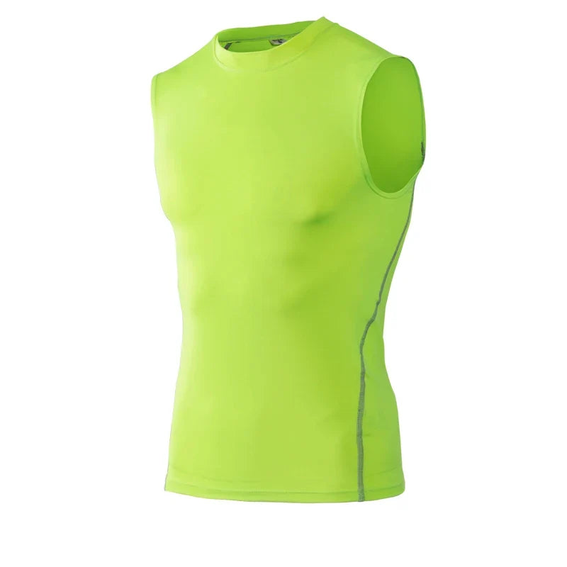 Men's Gyms Clothing Sports Fitness Tank Top Quick Dry Vest Workout Running Sportswear Tops Round Neck Sports Shirt