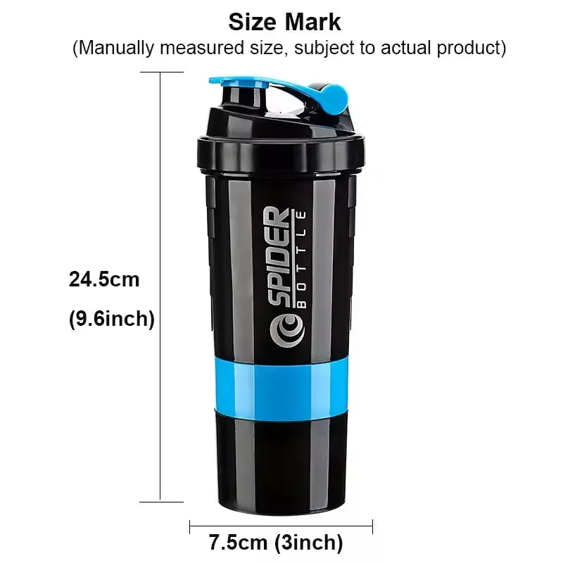 3-Layer Protein Shaker Bottle Fitness Cup