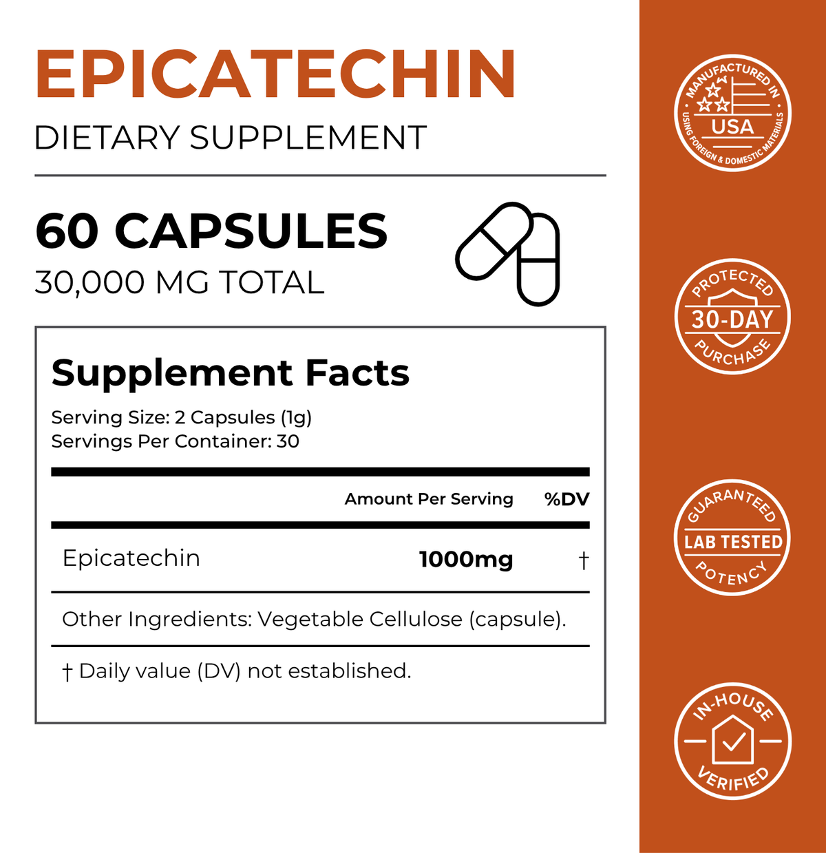 Epicatechin Dietary Supplement for Fitness and Wellness