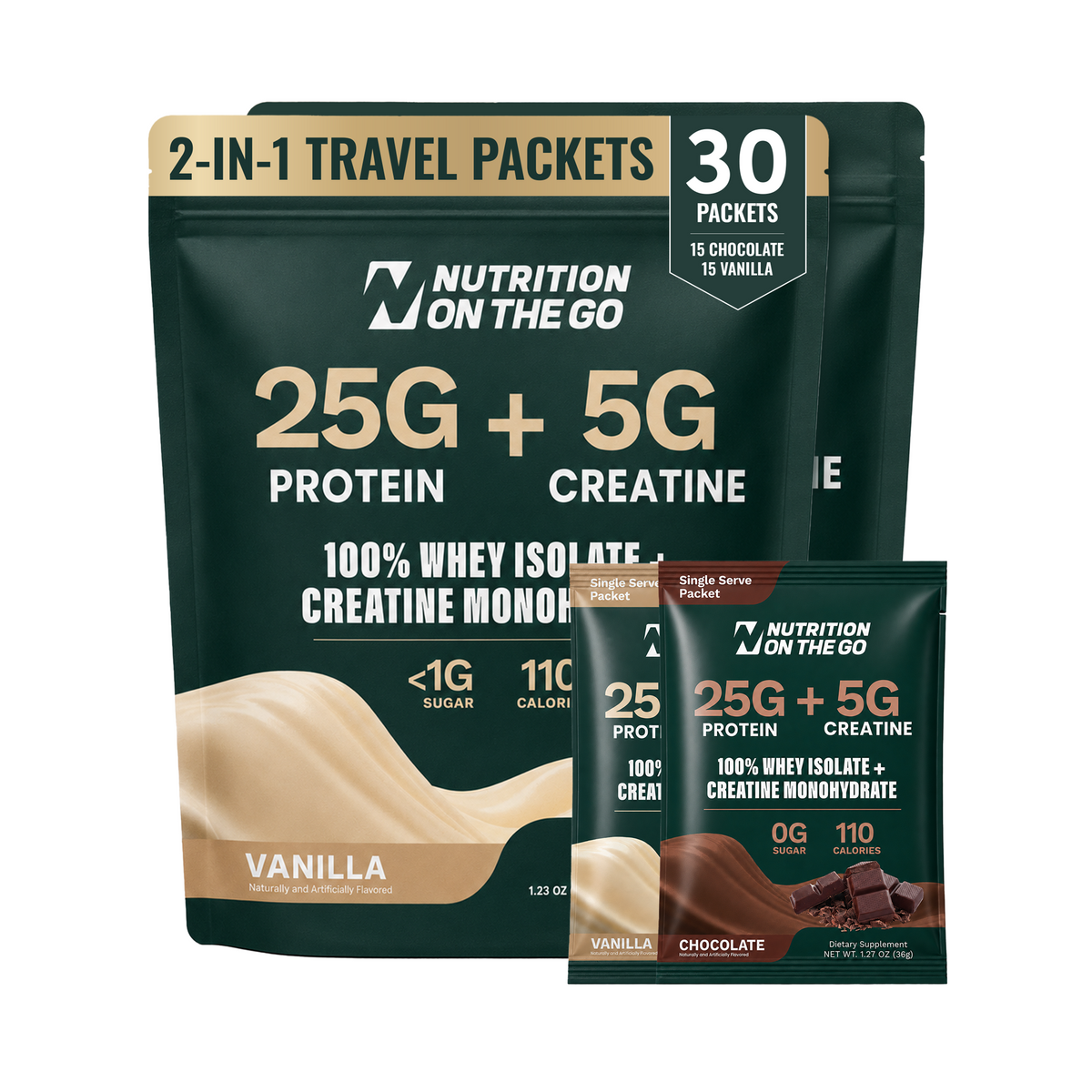 2-in-1 Whey Protein Isolate Creatine Packets