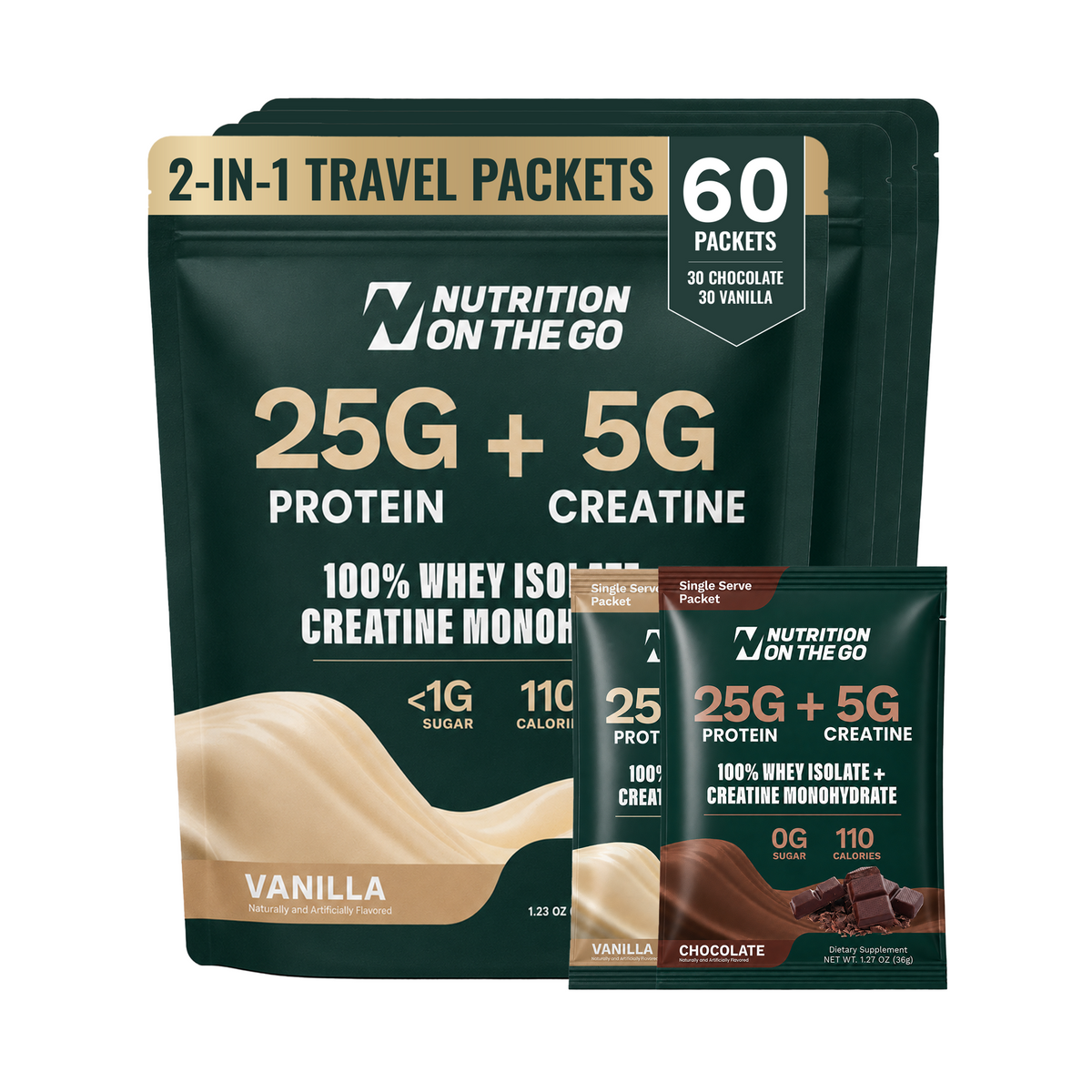 2-in-1 Whey Protein Isolate Creatine Packets