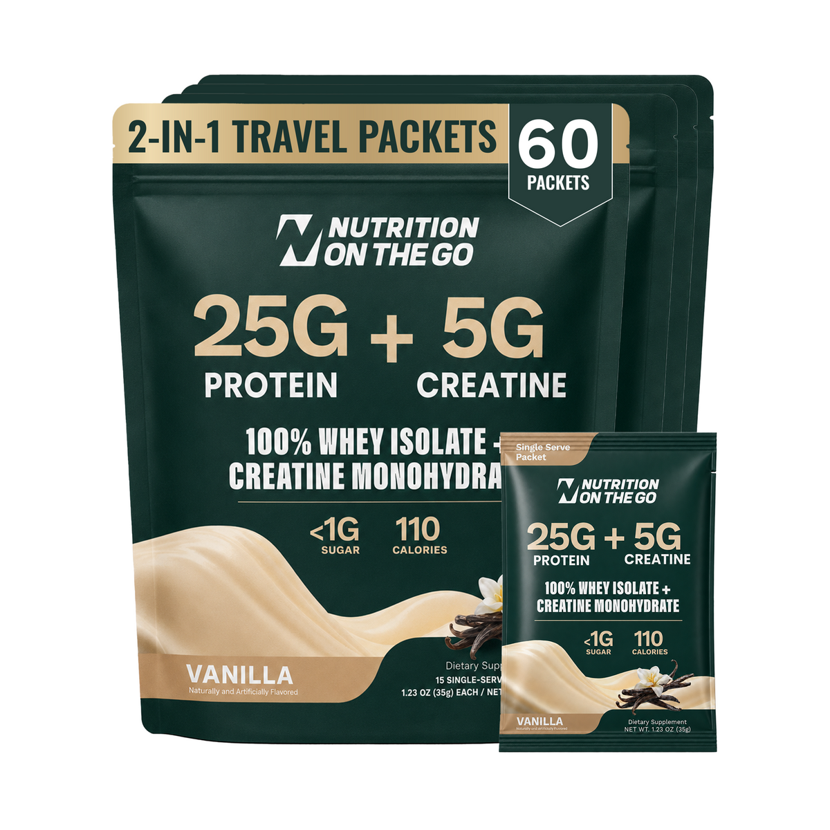 2-in-1 Whey Protein Isolate Creatine Packets