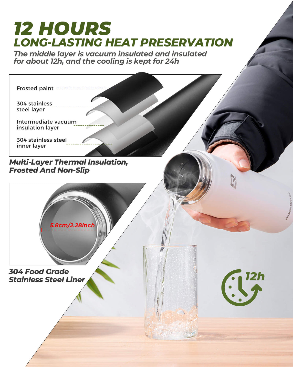 Large Capacity Stainless Steel Water Bottle